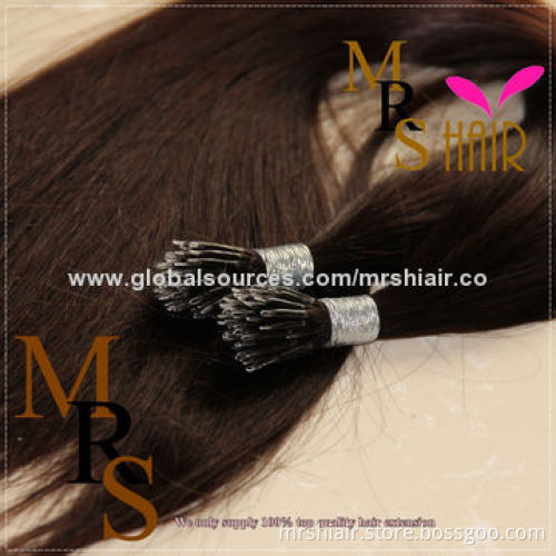 20" Dark Brown Straight Nano Ring Hair